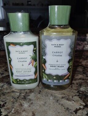 Bath & Body Works Carrot Charm Body Wash & Lotion Set - Green New